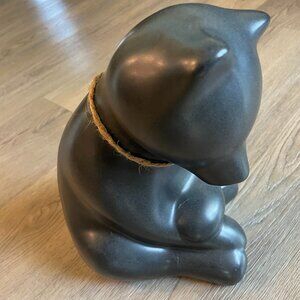 Pigeon River Pottery Bear Figure T. Bullen Matte Black 9" Collectible Handmade!